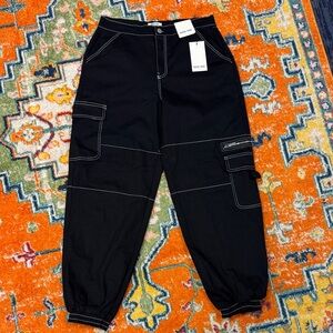 Chic Black Cargo Joggers